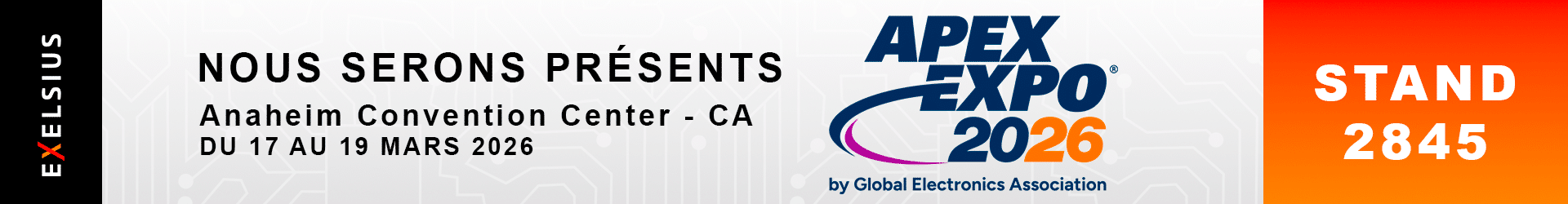 Retrouvez EXELSIUS à l'APEX Expo 2026, stand 2845 